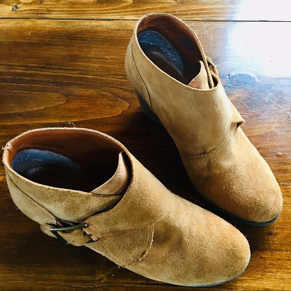 Lucky Brand brown suede buckle Sumatra Ankle boot